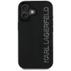 KARL LAGERFELD HC 3D Rubber Elongated Glitter Case voor iPhone 16, zwart
