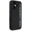 KARL LAGERFELD HC 3D Rubber Elongated Glitter Case voor iPhone 16, zwart