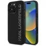 KARL LAGERFELD HC 3D Rubber Elongated Glitter Case voor Apple iPhone 16 Pro, zwart