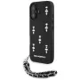 Karl Lagerfeld Saffiano Crystals with Chain Case voor iPhone 16 zwart