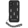 Karl Lagerfeld Saffiano Crystals with Chain Case voor iPhone 16 zwart