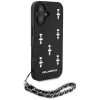 Karl Lagerfeld Saffiano Crystals with Chain Case voor iPhone 16 zwart