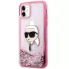 Karl Lagerfeld KLHCN61LNKHCP Hardcase voor iPhone 11/XR, roze, Glitter Karl Head