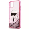 Karl Lagerfeld KLHCN61LNKHCP Hardcase voor iPhone 11/XR, roze, Glitter Karl Head