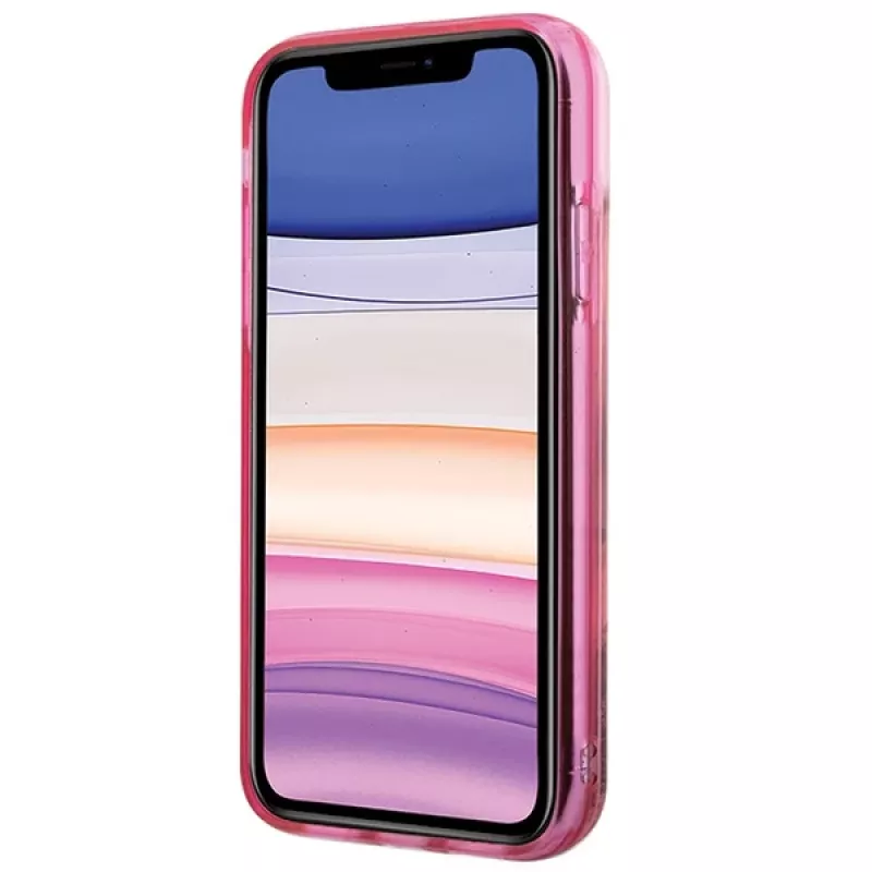 Karl Lagerfeld KLHCN61LNKHCP Hardcase voor iPhone 11/XR, roze, Glitter Karl Head