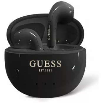 Guess Glossy Effect EggShape Printed Classic Logo TWS Earbuds zwart