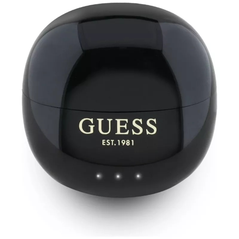 Guess Glossy Effect EggShape Printed Classic Logo TWS Earbuds zwart
