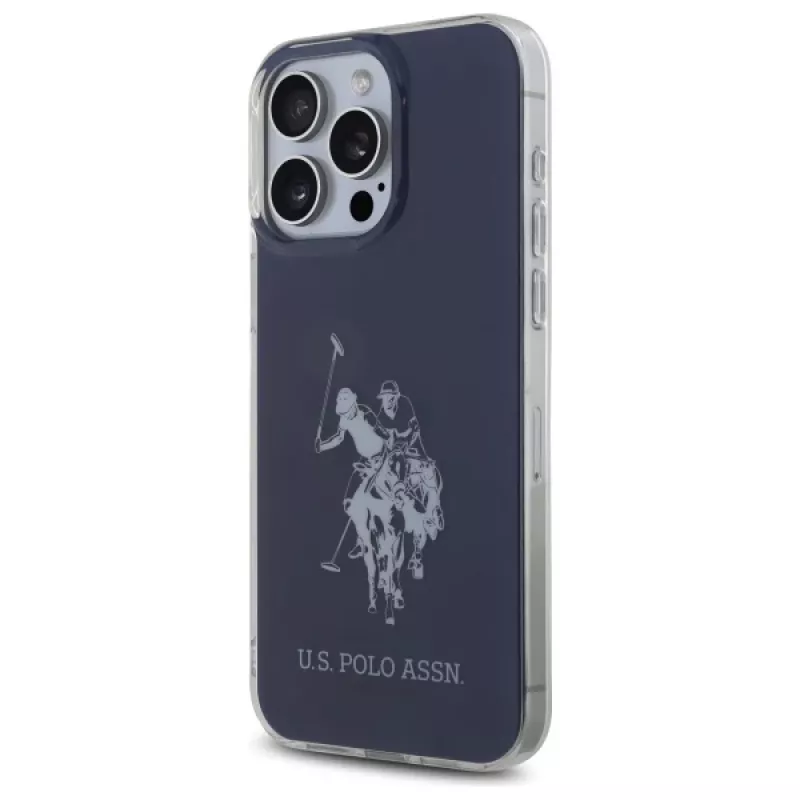 U.S. POLO ASSN. Shiny Big Logo Back Cover voor Apple iPhone 15 Pro Max 6,7 inch blauw TPU