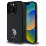U.S. POLO ASSN. Leren achterkant met borduursel voor iPhone 15 Pro Max 6,7 inch zwart