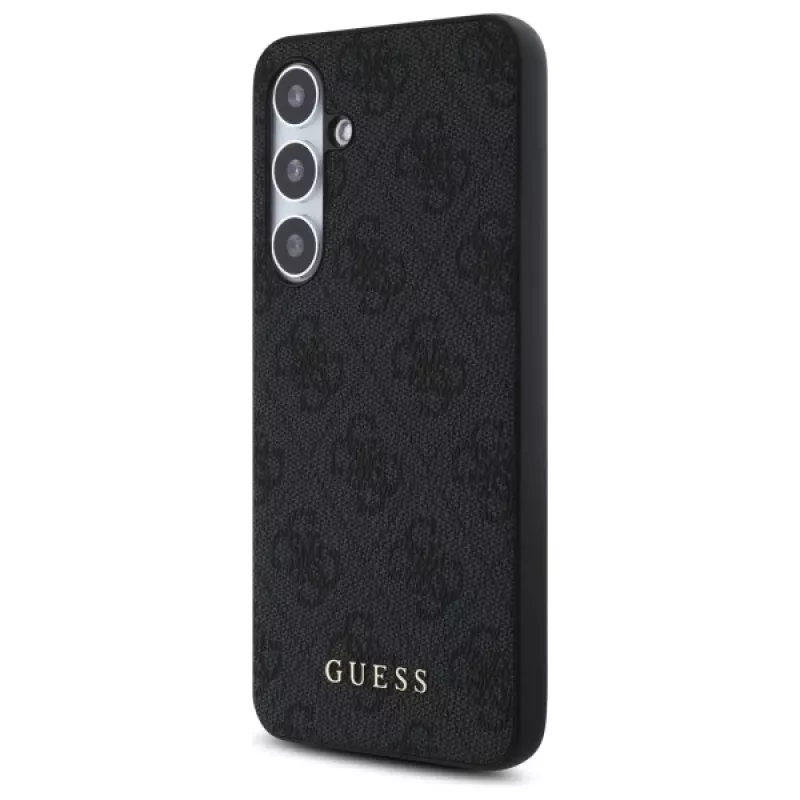 Guess 4G Metal Gold Logo Back Cover voor Samsung Galaxy S24 FE - grijs
