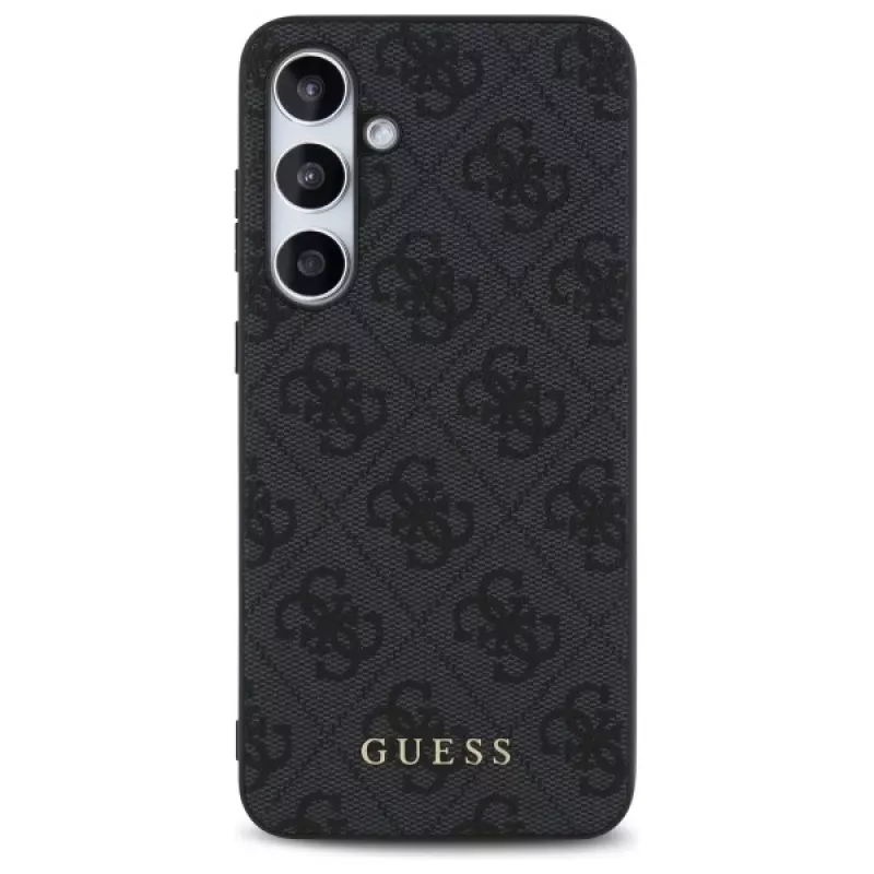 Guess 4G Metal Gold Logo Back Cover voor Samsung Galaxy S24 FE - grijs