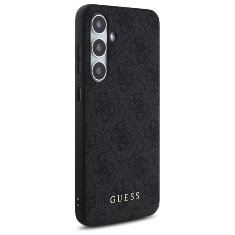 Guess 4G Metal Gold Logo Back Cover voor Samsung Galaxy S24 FE - grijs