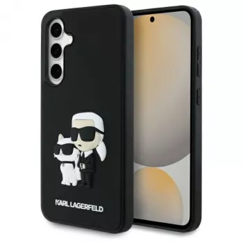 Karl Lagerfeld KLHCS24FE3DRKCNK S24 FE S721 zwart/zwart hardcase 3D Rubber Karl&Choupette
