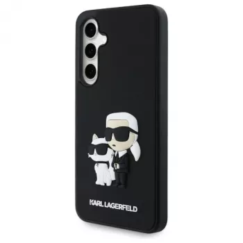 Karl Lagerfeld KLHCS24FE3DRKCNK S24 FE S721 zwart/zwart hardcase 3D Rubber Karl&Choupette