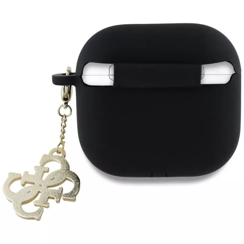 Guess Silicone 4G Charm Case voor AirPods 4 - zwart