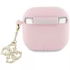 Guess GUA4LECG4P AirPods 4 Cover roze siliconen 4G Charm