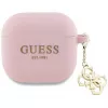 Guess GUA4LECG4P AirPods 4 Cover roze siliconen 4G Charm