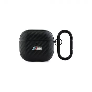 BMW BMA4CMPUCA AirPods 4 Cover zwart PU Carbon M Collection