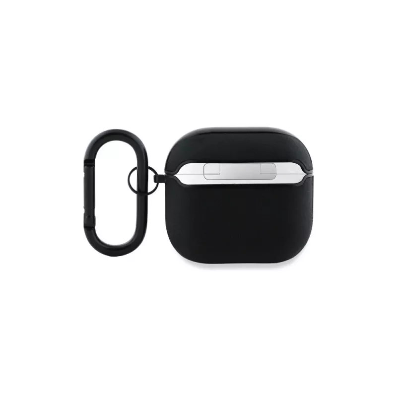 BMW BMA4SSLBK AirPods 4 Cover zwart echt leer zilver logo