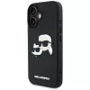 KARL LAGERFELD HC 3D Rubber DoubleHeads hoesje voor iPhone 16, zwart