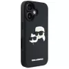 KARL LAGERFELD HC 3D Rubber DoubleHeads hoesje voor iPhone 16, zwart
