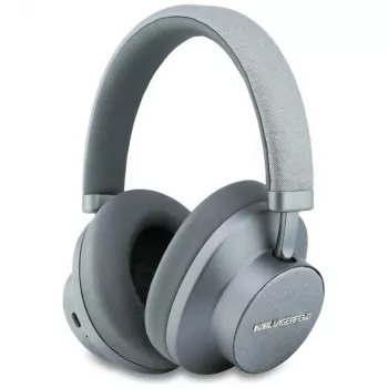 Karl Lagerfeld Saffiano Elongated Bluetooth ANC over-ear koptelefoon grijs