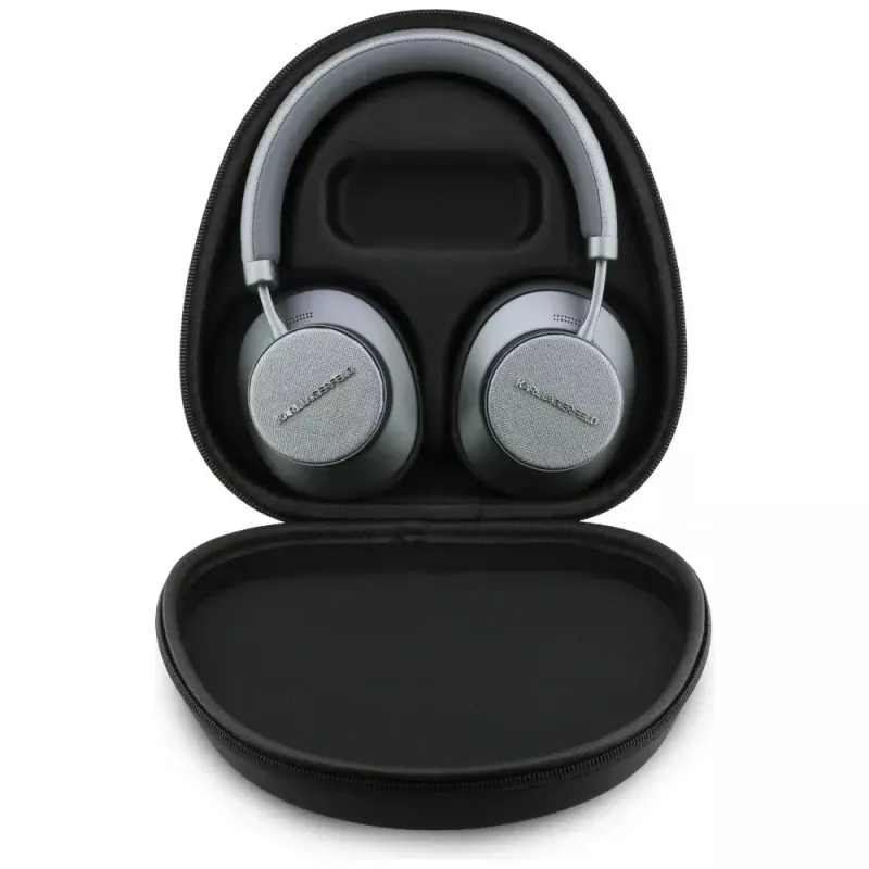 Karl Lagerfeld Saffiano Elongated Bluetooth ANC over-ear koptelefoon grijs