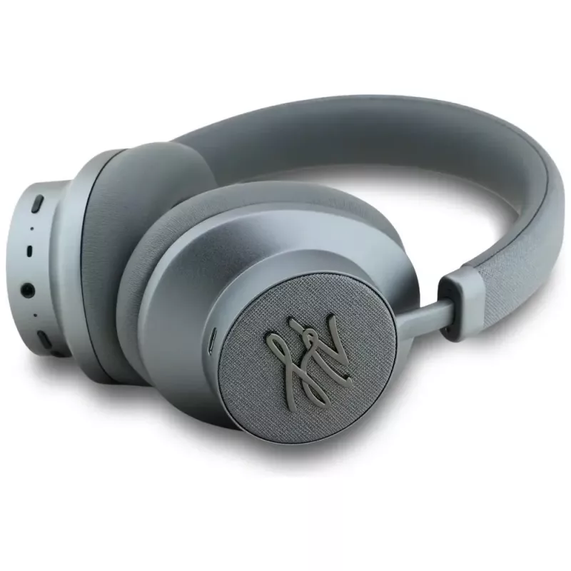 Karl Lagerfeld Grained Initials Bluetooth ANC over-ear koptelefoon grijs