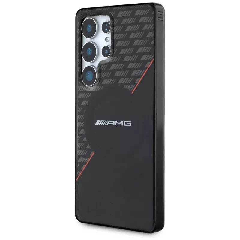 Hoesje AMG Double Layer Rhombs MagSafe voor Samsung Galaxy S25 Ultra zwart-rood