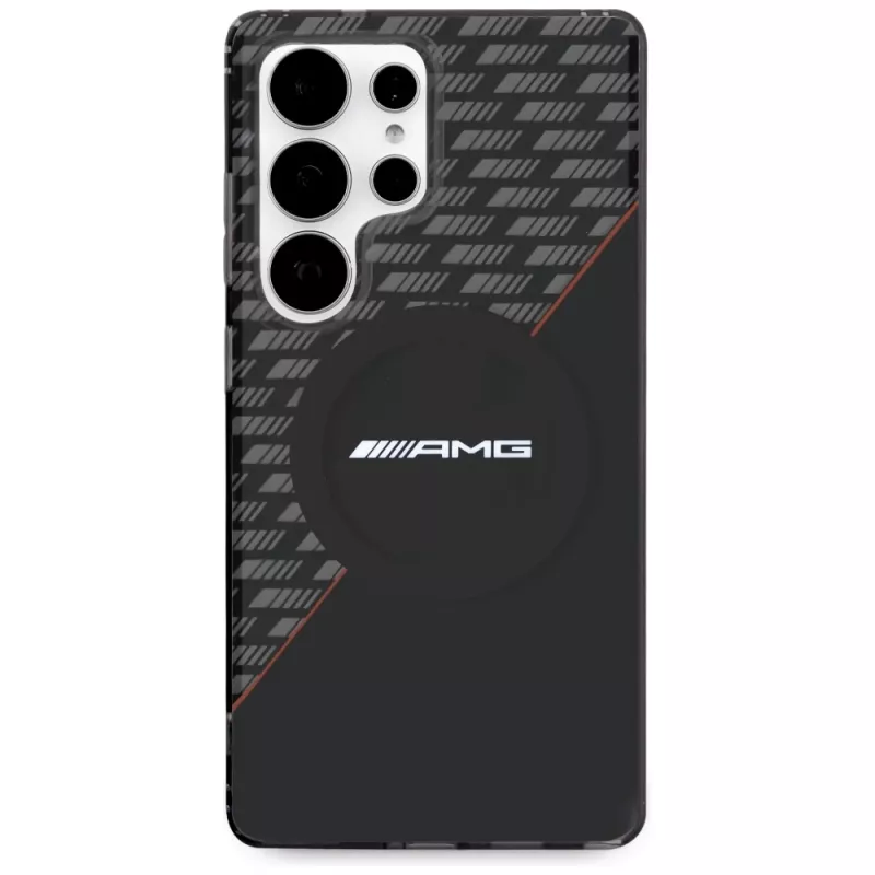 Hoesje AMG Double Layer Rhombs MagSafe voor Samsung Galaxy S25 Ultra zwart-rood
