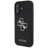 Guess Grained Big 4G Logo Small Classic Logo hoesje voor iPhone 16 (zwart)