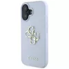 Guess Grained Big 4G Logo Small Classic Logo backcover voor Apple iPhone 16 - blauw