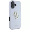 Guess Grained Big 4G Logo Small Classic Logo backcover voor Apple iPhone 16 - blauw
