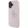 Guess Grained Big 4G Logo Small Classic Logo backcover voor Apple iPhone 16 - roze