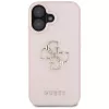 Guess Grained Big 4G Logo Small Classic Logo backcover voor Apple iPhone 16 - roze