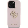 Guess Grained Big 4G Logo Small Classic Logo backcover voor Apple iPhone 16 Pro (roze)