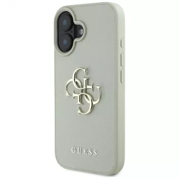 Guess Grained Big 4G Logo Small Classic backcover voor iPhone 16 - groen