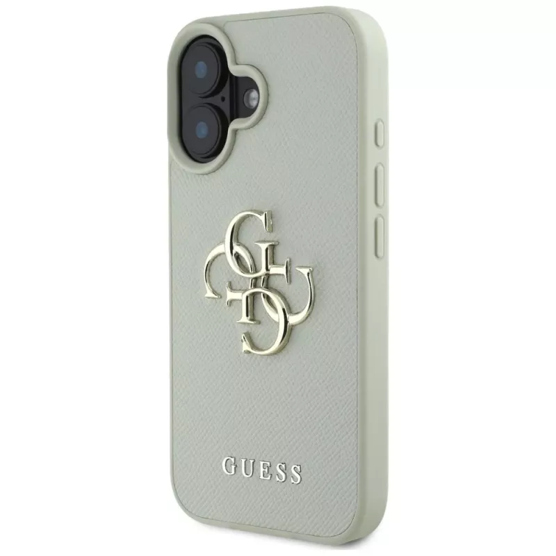Guess Grained Big 4G Logo Small Classic backcover voor iPhone 16 - groen