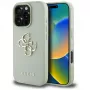 Guess Grained Big 4G Logo Small Classic Logo backcover voor Apple iPhone 16 Pro - groen