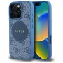 Guess 4G Circle Classic Logo MagSafe Case voor iPhone 16 Pro blauw