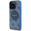 Guess 4G Circle Classic Logo MagSafe hoesje voor iPhone 16 Pro Max, blauw