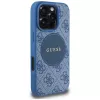 Guess 4G Circle Classic Logo MagSafe hoesje voor iPhone 16 Pro Max, blauw