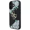 Guess Grained Roses Big 4G Logo Case voor Apple iPhone 16, zwart