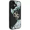 Guess Grained Roses Big 4G Logo Case voor Apple iPhone 16, zwart