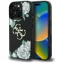 Guess Grained Roses Big 4G Logo Case voor Apple iPhone 16 Pro, zwart