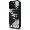 Guess Grained Roses Big 4G Logo Case voor iPhone 16 Pro Max, zwart
