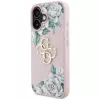 Guess Grained Roses Big 4G Logo Case voor Apple iPhone 16 - roze