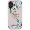 Guess Grained Roses Big 4G Logo Case voor Apple iPhone 16 - roze