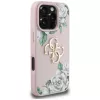Guess Grained Roses Big 4G Logo Case voor iPhone 16 Pro Max - roze