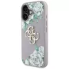 Guess Grained Roses Big 4G Logo Case voor Apple iPhone 16 - paars